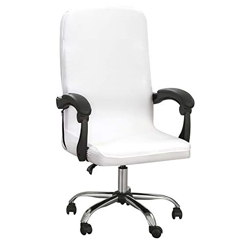 NIBESSER Housse de Chaise de Bureau Démontable Elastique Simplissime Style Housse pour Fauteuil Rotatif de Bureau Housse de Siège de Bureau Couvre de Fauteuil Pratique Confortable Cover