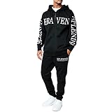 [ソレイルドール] ジャージ メンズ 上下 上下セット ロゴ プリント セットアップ M-5L ルームウェア 部屋着 ブラック ロゴ2 3L