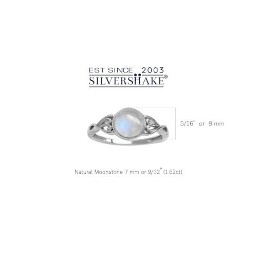 silvershake 7mm natural moonstone 925 sterling silver victorian style solitaire ring size 65