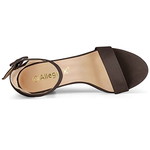 Image of Allegra K Women's Open Toe Chunky High Heel Buckle Ankle Strap Sandals