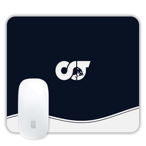Image of TURTLEWINGS | Mousepad | Formula One F1 Race Car on Track Mousepad - 22x18 cm, 3mm Thick | Dynamic Print Non-Slip Rubber Base | Office, Study & Gaming Use | Premium Smooth Surface (AlphaTauri)