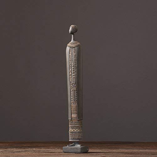 Sculpture abstraite femme africaine moderne, statue de dame debout de collection