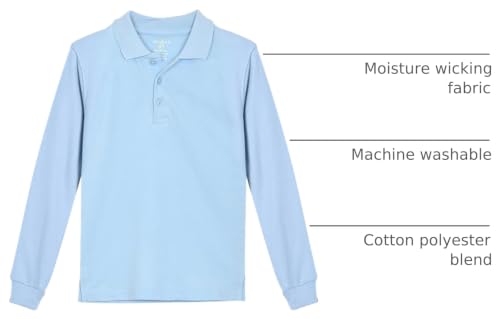Image of Studio 3 Boy's - 4-Pack School Uniform Short and Long Sleeve Pique Polo Shirts