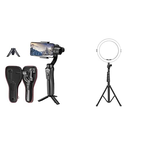 Digitek DSG 3 Axis Handheld Gimbal Stabilizer for Smartphone & Professional LED Ring Light with Tripod Stand for Mobile Phones & Camera,3 Temperature Mode Dimmable Lighting, Photo-Shoot,Makeup & More Digitek DSG 3 Axis Handheld Gimbal Stabilizer for Smartphone & Professional LED Ring Light with Tripod Stand for Mobile Phones & Camera,3 Temperature Mode Dimmable Lighting, Photo-Shoot,Makeup & More