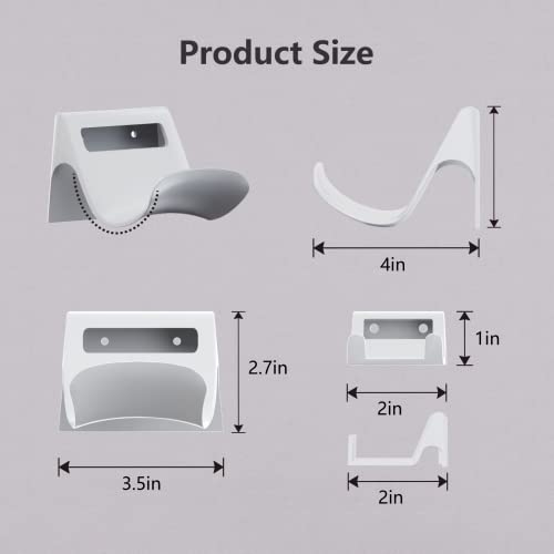 Hosanwell PS VR2 Wall Mount, PS VR2 Stand with 2 Way Magnetic Charging Cable, 2 Free-Positioning Con