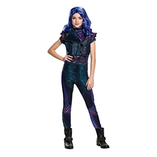 Mal Descendants 3 Classic Girls Costume, Official Disney Halloween Outfit, Kids Size Small (4-6)