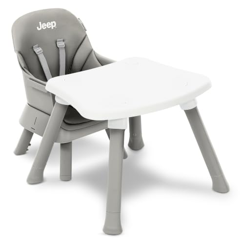 Image of Jeep Milestone 6-in-1 Convertible High Chair by Delta Children, Light Grey