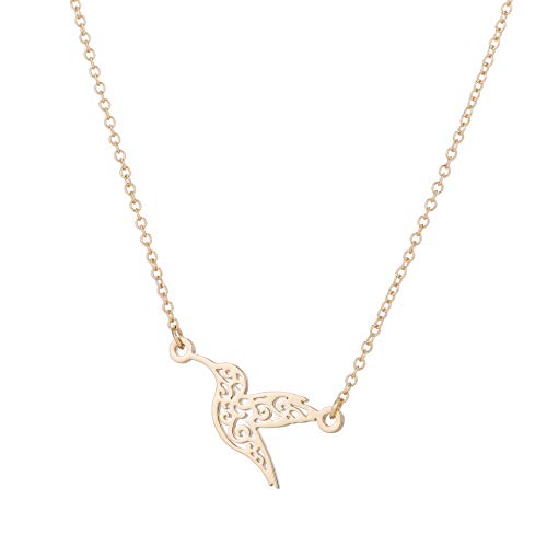 Collier colibri volant avec boîte cadeau | Ornement oiseau à offrir