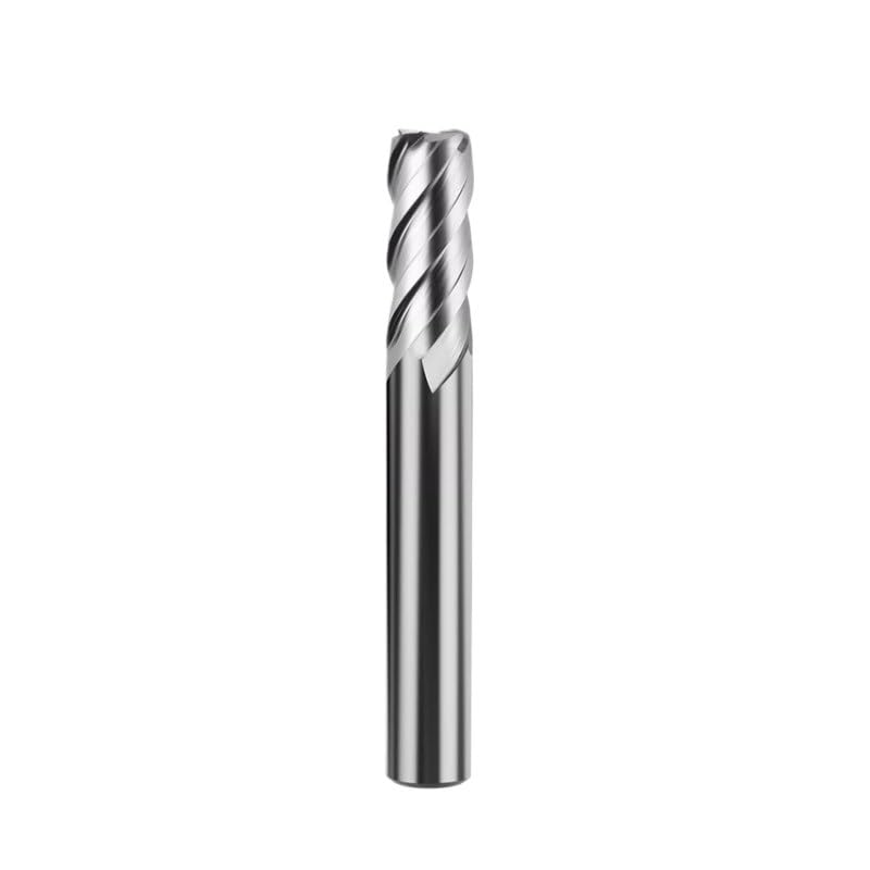 Fresa de punta redonda cerámica y Metal, 4 flautas, HRC75, acabado espejo, mecanizado, brillo, CNC, herramientas fresado mecánico, 1 ud(8R0.5x8Dx60L)