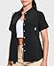 Haimont Women's UPF 50+ Sun Protection Hiking Shirt, Cool Quick Dry Short Sleeve Outdoor Fishing Safari Travel Shirt Black L