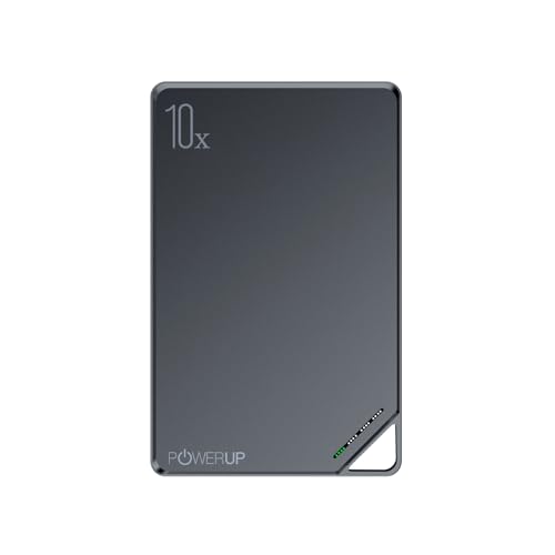 Image of POWERUP NanoMag 10000mAh Mag-Safe Power Bank, 15W Fast Wireless Charging | Strong Magnetic Hold | Ultra-Slim 22.5W Fast Charing Type C Port Compatible with Wireless Charging Phones - Grey