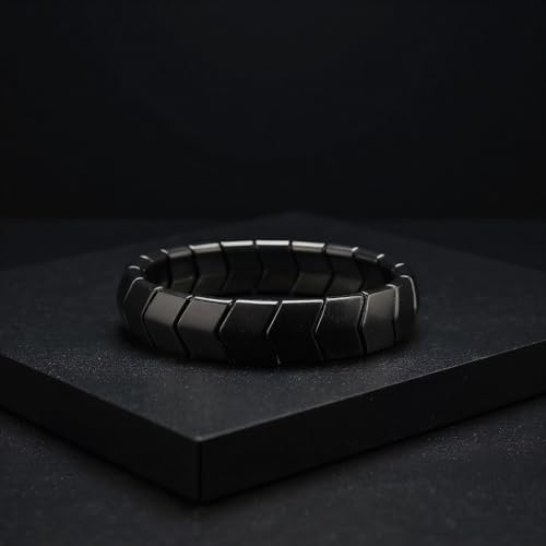Pulsera Hematita para Hombre Negro miniatura 5