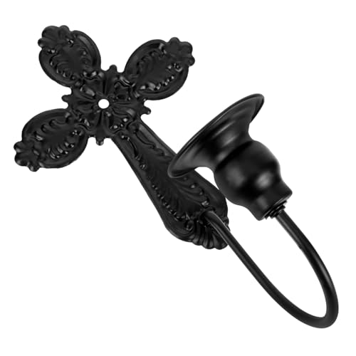 GALPADA 1 Set Candlestick Pared Lanterns Sconces Fluted Light Silver Scented Candle Fixture Ring Candle Warmer Lamp Swirl Metallic Coaster Plate Flicker Candle Wall Sconce Black