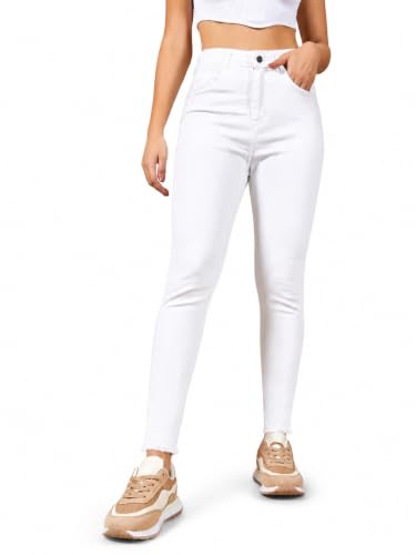 Image of Dolce Crudo Women's Skinny High Rise Bleached Cropped Stretchable Denim Jeans