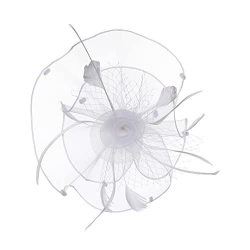 Chapeau fascinateur blanc : fixez votre coiffure de fête sans l'écraser