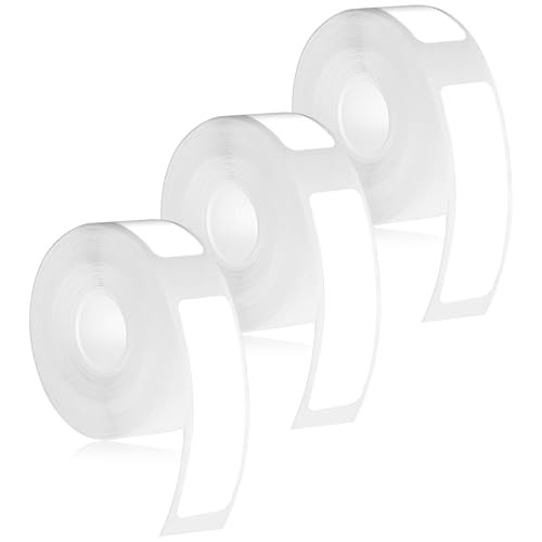 Nogeqi 3 Rollen Etiketten Weiß für Phomemo D30/D32/D35/Q30/Q30S/Q31 12 x 40 mm Thermal Label Tape Thermo Etikettenband Adaptiertes Etikettendruckpapier für Haus Büro Schule 160 Bänder/Rolle