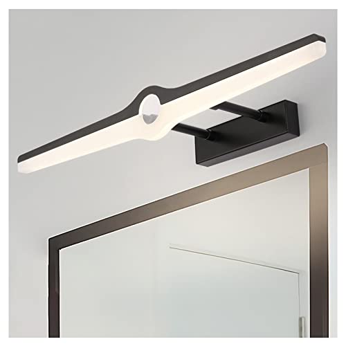 Lampe de miroir de bain LED rétractable noire étanche pour meuble vasque