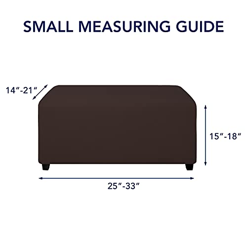 Image of PureFit Stretch Rectangle Ottoman Cover Footstool Cover, Chocolate