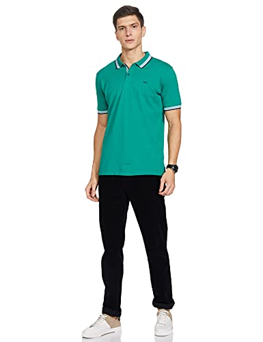 Image of Colorplus Men's Pure Cotton Solid Pattern Tailored Fit Polo Neck Half Sleeve Casual T-Shirt