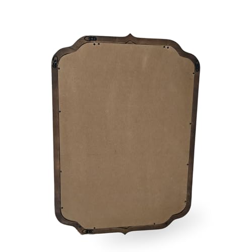 Image of Gharaana Pedro Wooden Wall Mirror, Brown, Vintage Style, 71 x 102 cm