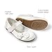 DREAM PAIRS Toddler Girls Dress Shoes Mary Jane Flats, Girls School Uniform Flats Bow Ballerina Shoes,Size 5 Toddler,White/Satin,Angel-5