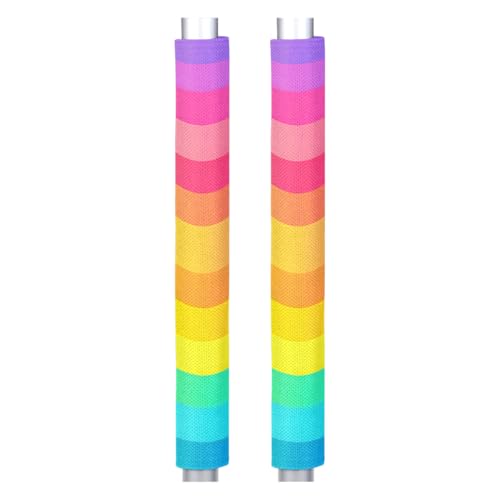 Image of Refrigerator Door Handle Covers Set of 2 Gradient Rainbow Colors Washable Fridge Dishwasher Mocrowave Oven Stove Decor Protector Handle Cover Keep Kitchen Appliance Clean from Food Stains Decorate
