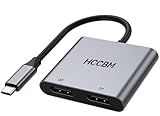 USB C to Dual DisplayPort(DP) Adapter Splitter 8K, Dual Monitor Adapter for Dell HP Surface Laptops,Type C to 2 DP Hub Dongle 8K@30hz/ 4K@144HZ