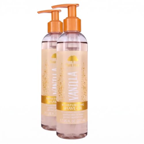 Tree Hut Vanilla Moisturizing Shave Oil,Hydrating Gel-to-Oil Formula for a Close,Smooth Shave,Made with Shea Butter,For All Skin Types,7.7 fl oz,(Pack of 2)