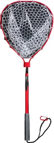 Mirakasa 折りたたみ式漁網 ランディングネット 玉網 小型 大口径 軽量 アルミニウム合金フレーム シリコンメッシュバッグ EVAハンドル バックル 耐摩耗 携帯便利 渓流 船釣 海釣 磯釣 アウトドア ルアー釣り用 (D,ネット深さ50cm)