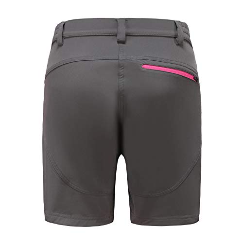 PRIESSEI Womens Bike Shorts with Padding, Detachable 3D Padded Breathable Biking Cycling Shorts with Pockets Grey M - Image 3