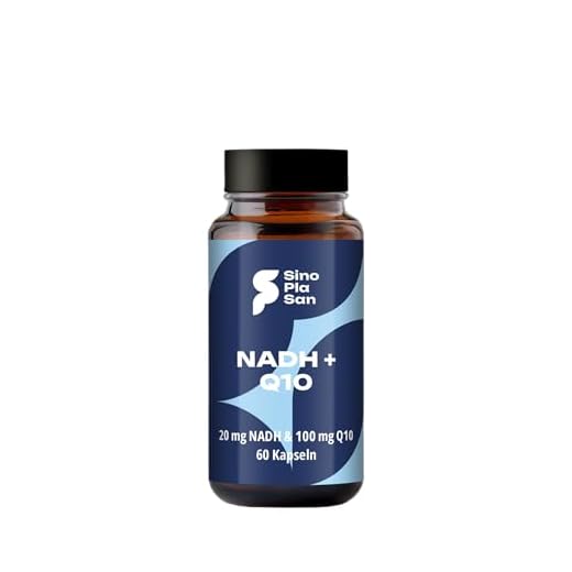NADH (Panmol®) 20 mg + Coenzym Q10 100 mg Kapseln, 60 Kapseln, Coenzym 1 (NADH) & Coenzym Q10 Kombiprodukt, laktosefrei, OHNE Magnesiumstearat