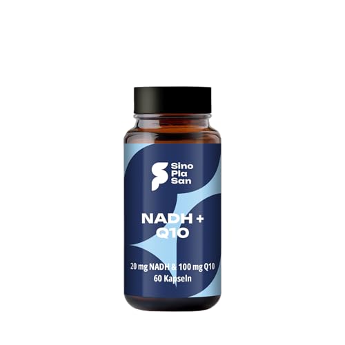 NADH (Panmol®) 20 mg + Coenzym Q10 100 mg Kapseln | 60 Kapseln | laktosefrei | OHNE Magnesiumstearat | Made in Germany