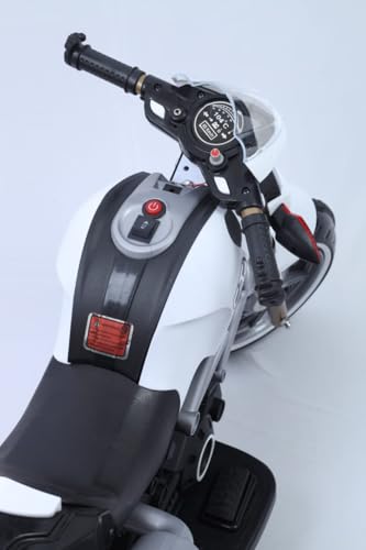Image of Happy Goods Three-Wheeled Electric Battery Operated Ride on Motorbike for Kids of Age 2 Year to 8 Years with Foot Accelerator -Multi Color (White)
