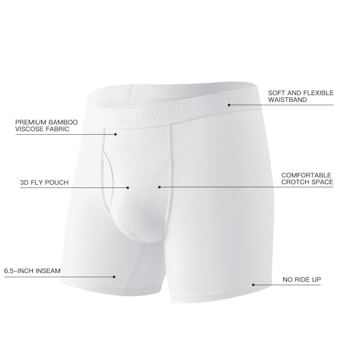 HAVVIS Men's Performance Underwear Boxer Briefs Soft Comfortable Bamboo Viscose Underwear for Men Multipack2