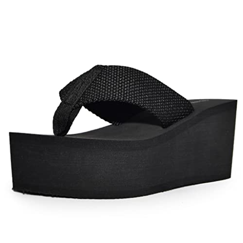 Wild Diva Womens Heat High Platform Wedge Flip Flop Sandals