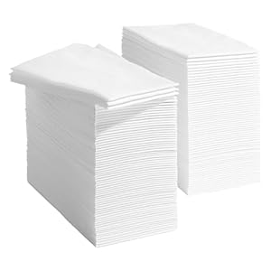 200 Pack Disposable Paper Napkins – Premium Linen-Like Feel Paper Towels for Bathroom by Prestee – Soft and Absorbent 12″ x 17″ White Napkins for Dinners, Weddings, Parties and Guest Bathrooms
