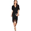 Floerns-Womens-Short-Sleeve-V-Neck-Twist-Front-Split-Midi-Dress Floerns Women's Short Sleeve V Neck Twist Front Split Midi Dress Black-2 L