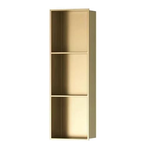 Shower Niche Seamless Shower Caddy Recessed Shower Niche 304 Stainless Steel Bathroom Shelf Wall Built-in Shelf Gold-One Size