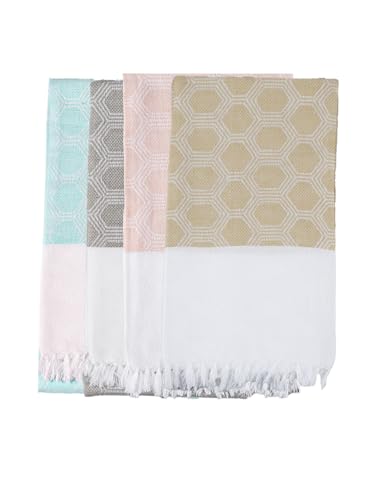 Image of RAMRAJ COTTON Pack Of 4 Cotton Bath Towel Set Crafted For Softness| Durability| And Comfortable Daily Use