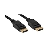 Negro InLine Cable de visualización de contactos chapados en oro, 10 m, color negro