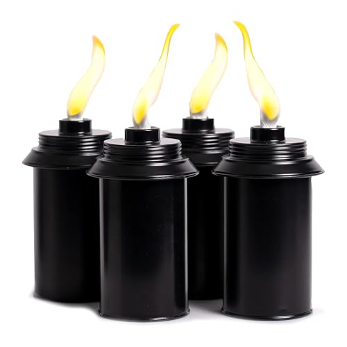 Torch Replacement Canisters (12 oz). Compatible with Tiki Torches. Easy Fill Opening. 4-Pack Standard Metal (Without Caps) - Image 5