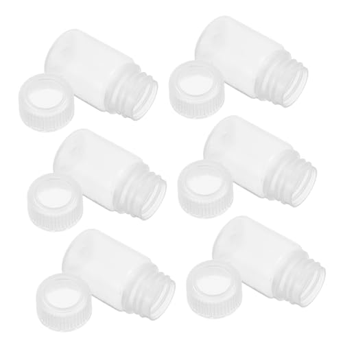 MUSISALY 6pcs Laboratory Reagent Bottle Sample Reagent Container Lab Reagent Bottle Round Sample Storage Container Refillable Sample Bottle Sample Containers Sample Bottles Transparent Pp