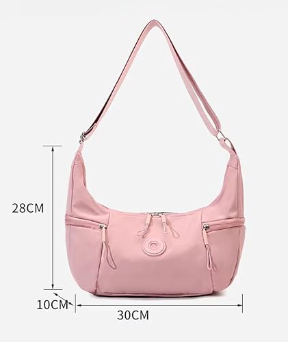 Image of WildHorn Nylon Shoulder Sling Bag for Women | Lightweight Crossbody Travel Bag with Multiple Zipper Pockets | Everyday Casual Handbag with Adjustable Strap (30 x 28 x 10 cm)