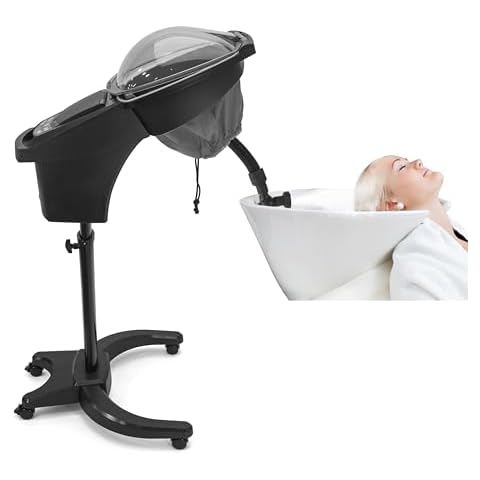 Elitzia Professional Hair Steamer - Digital Display Adjustable Steam Output and Customizable Temperature Settings for All Hair Types Shampoo Bowl Mist Hooded Natural Black Hair for Salons Spas ET19190 Cover
