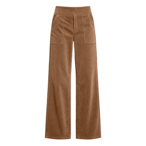 ENCURKUS Wide Leg Corduroy Pants Women Relaxed Fit Business Casual Trousers - image 4