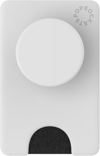 Image of PopSockets Adhesive Phone Wallet and Card Holder with Grip, White - White