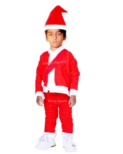 Image of Santa Claus Costume for Kids | Santa Claus Dress for Kids | Christmas Day Costume| Santa Clause Christmas Costume for kid Boys, Girls on Christmas Day, New Year and
