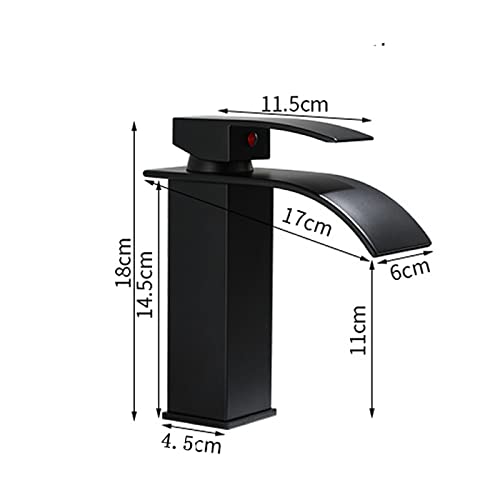 Robinet cascade noir monotrou en acier inoxydable pour lavabo - 6