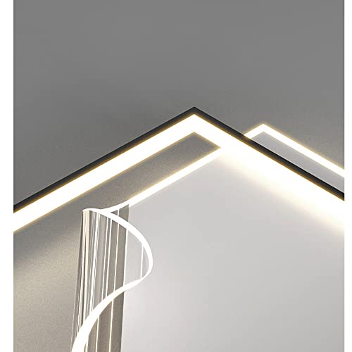 Plafonnier LED dimmable carré 57W noir pour éclairage de salon - 5