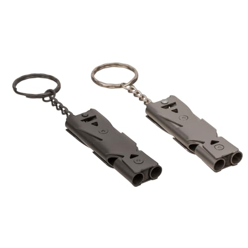 Out of the blue Notfall-Pfeife Schlüsselanhänger in Silber oder grau - Signalpfeife Schlüsselring Schlüssel Ring